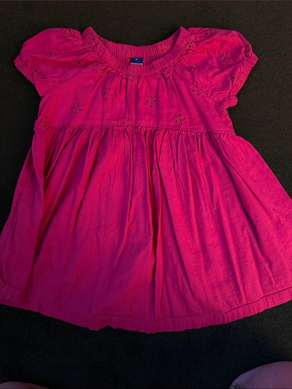 Old Navy Bright Hot Pink Eyelet Casual Dress